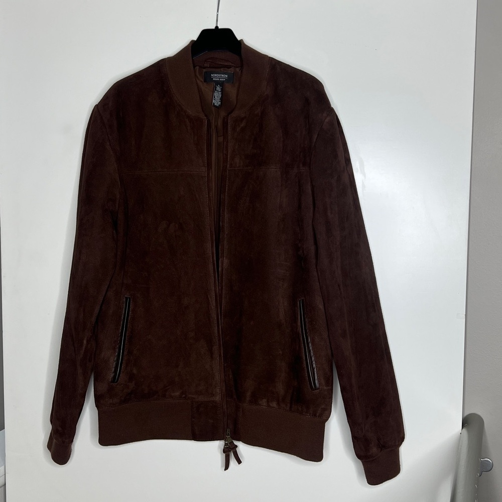 Brown Suede Bomber Jacket - Boss